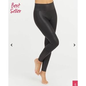 Spanx Black Faux Leather Leggings Women’s size XS